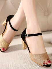 Velvet shoes high heels